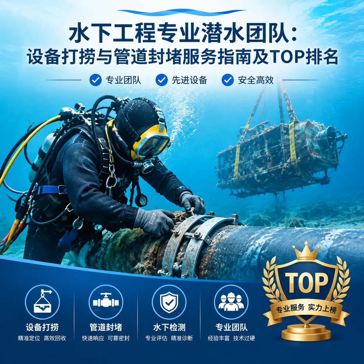 恩平水下工程专业潜水团队:设备打捞与管道封堵服务指南及TOP排名
